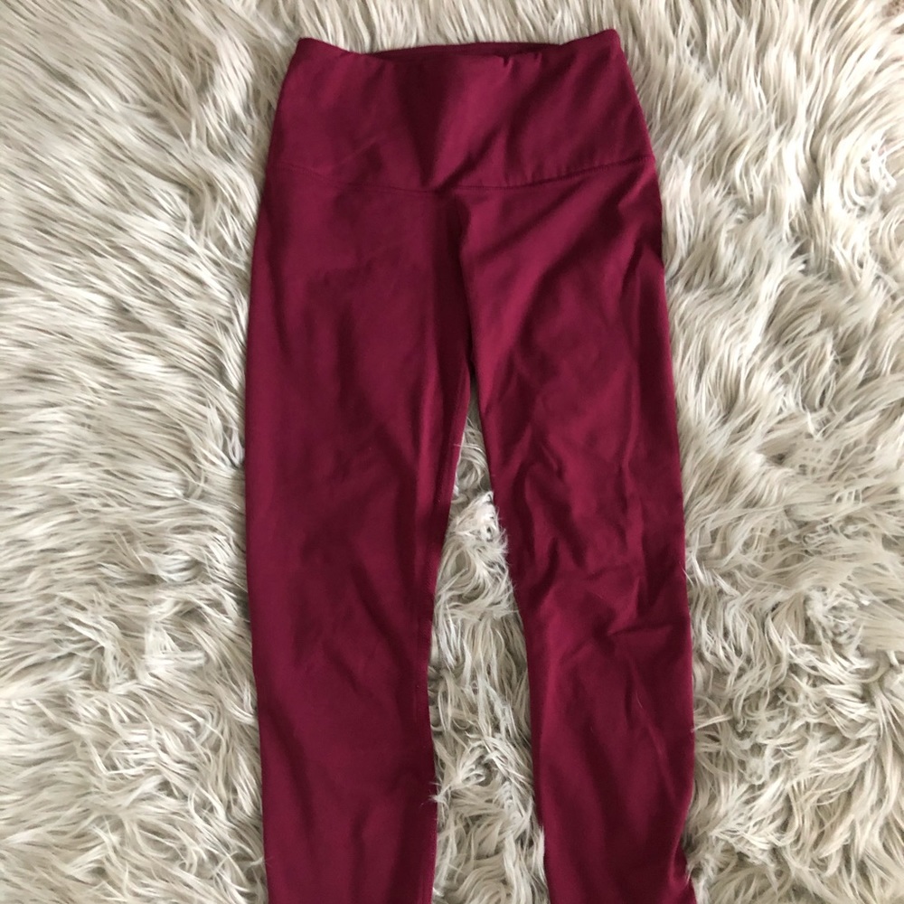 Maroon High Waisted Leggings